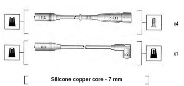 Zestaw przewodów zapłonowych MAGNETI MARELLI 941055040529
