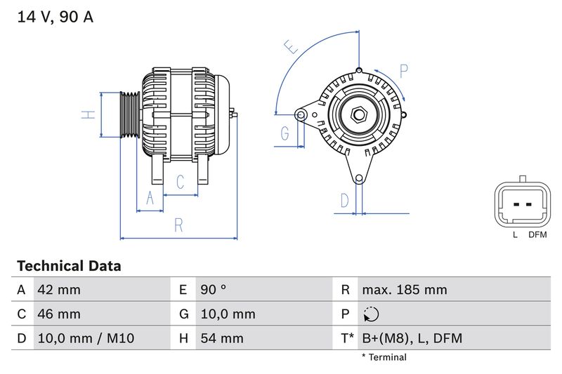 Alternator BOSCH 0 986 080 190