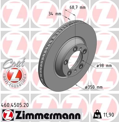 Tarcza hamulcowa ZIMMERMANN 460.4505.20
