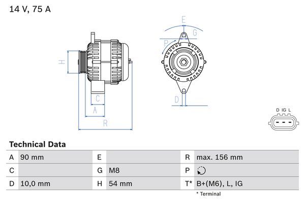 Alternator BOSCH 0986081950