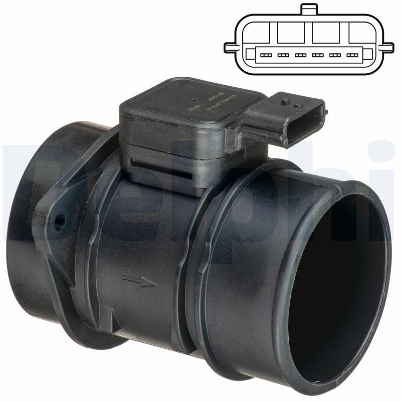 Przepływomierz masowy powietrza DELPHI AF10497-12B1