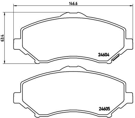 Zestaw klocków hamulcowych, hamulce tarczowe BREMBO P 11 025