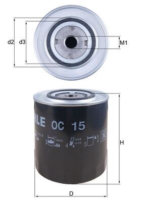Filtr oleju MAHLE OC15