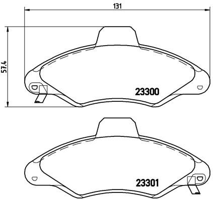 Zestaw klocków hamulcowych, hamulce tarczowe BREMBO P 24 045