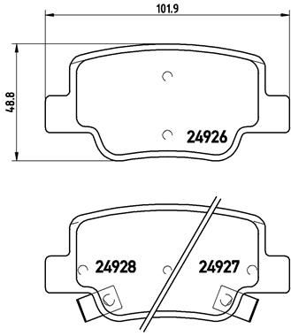 Zestaw klocków hamulcowych, hamulce tarczowe BREMBO P 83 114