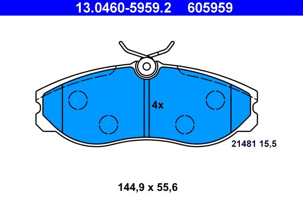 Zestaw klocków hamulcowych, hamulce tarczowe ATE 13.0460-5959.2
