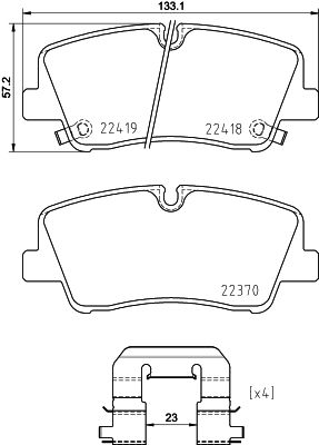Zestaw klocków hamulcowych, hamulce tarczowe BREMBO P 30 089