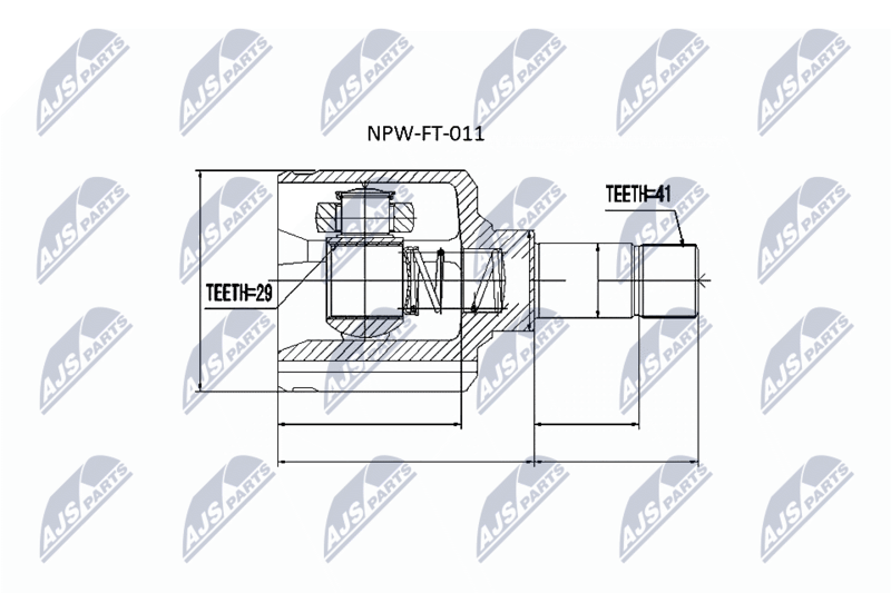 Zestaw przegubu, wał napędowy NTY NPW-FT-011