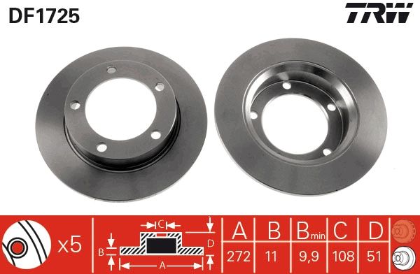 Tarcza hamulcowa TRW DF1725