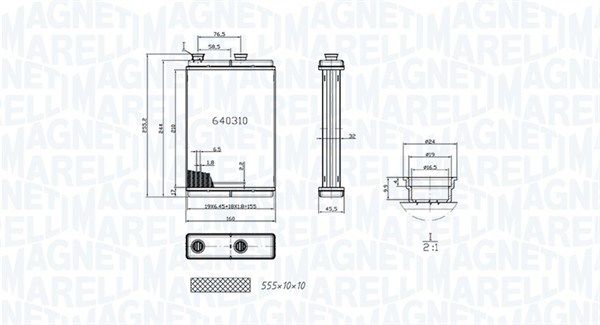 Wymiennik ciepła, ogrzewanie wnętrza MAGNETI MARELLI 350218065000