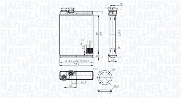 Wymiennik ciepła, ogrzewanie wnętrza MAGNETI MARELLI 350218486000
