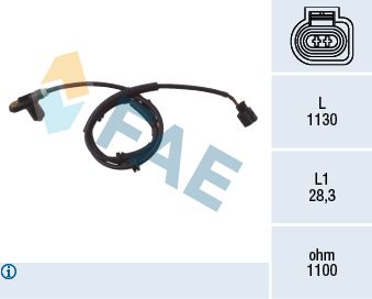Czujnik, prędkość obrotowa koła FAE 78025