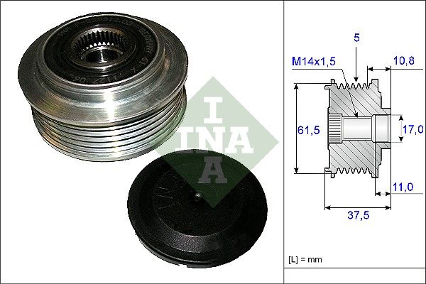 Alternator - sprzęgło jednokierunkowe INA 535010710