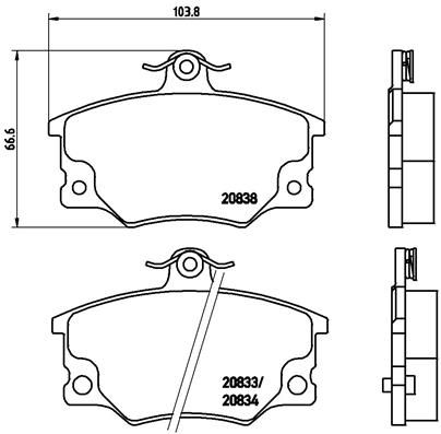 Zestaw klocków hamulcowych, hamulce tarczowe BREMBO P 23 017