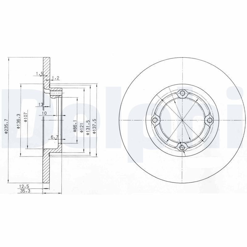 Tarcza hamulcowa DELPHI BG3551