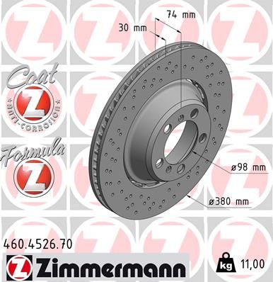 Tarcza hamulcowa ZIMMERMANN 460.4526.70