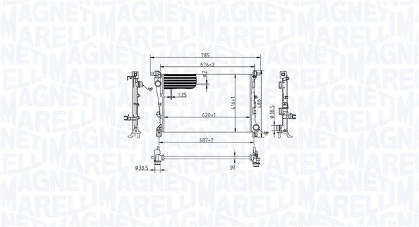 Chłodnica, układ chłodzenia silnika MAGNETI MARELLI 350213217900