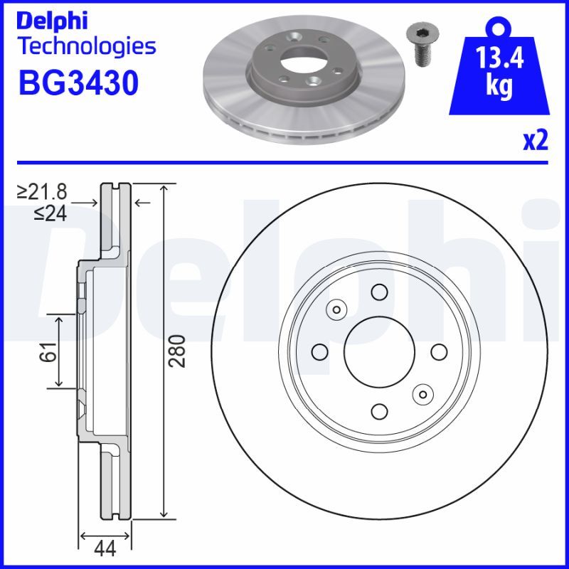 Tarcza hamulcowa DELPHI BG3430