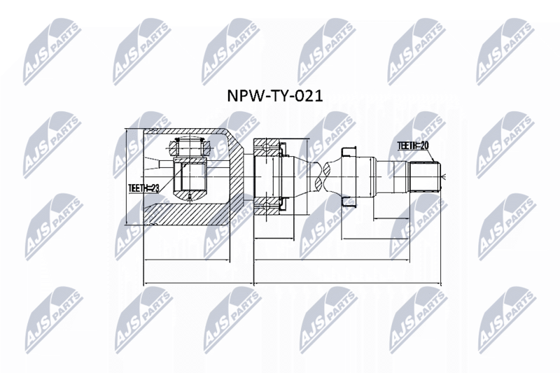 Zestaw przegubu, wał napędowy NTY NPW-TY-021