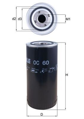 Filtr oleju MAHLE OC60