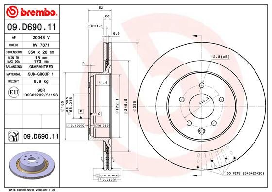 Tarcza hamulcowa BREMBO 09.D690.11