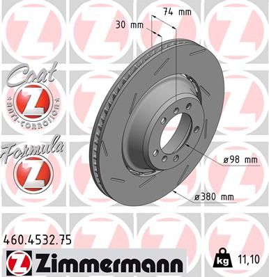 Tarcza hamulcowa ZIMMERMANN 460.4532.75
