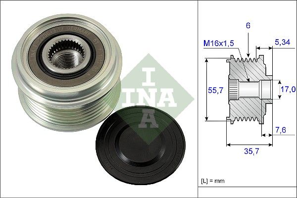 Alternator - sprzęgło jednokierunkowe INA 535 0077 10