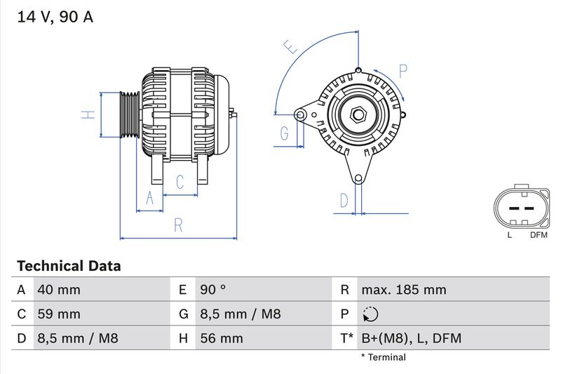 Alternator BOSCH 0 986 044 380
