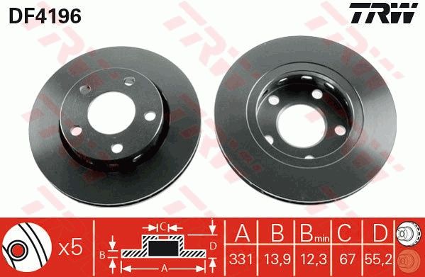 Tarcza hamulcowa TRW DF4196