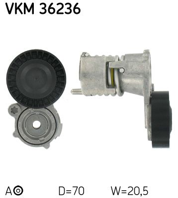 Rolka napinacza, pasek klinowy wielorowkowy SKF VKM 36236