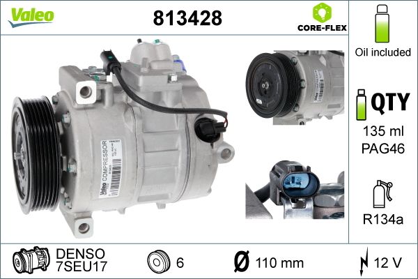 Sprężarka, klimatyzacja VALEO 813428