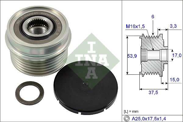 Alternator - sprzęgło jednokierunkowe INA 535022310