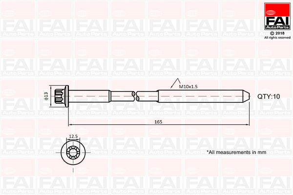 Zestaw śrub głowicy cylindrów FAI AutoParts B1465