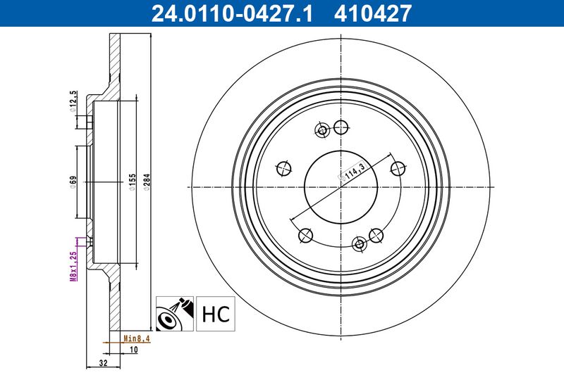 Tarcza hamulcowa Ate 24.0110-0427.1
