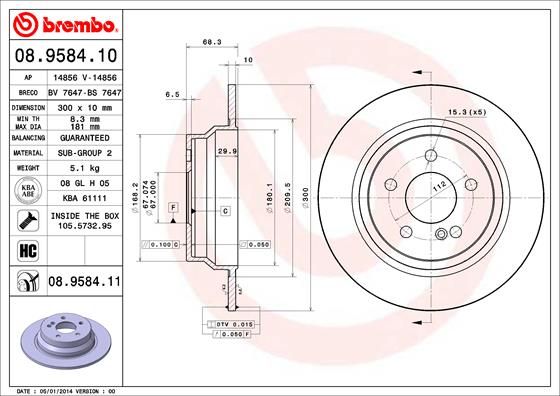 Tarcza hamulcowa BREMBO 08.9584.11