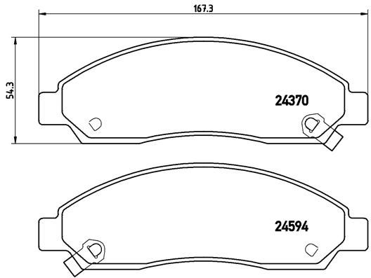 Zestaw klocków hamulcowych, hamulce tarczowe BREMBO P 34 005