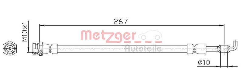 Przewód hamulcowy elastyczny METZGER 4112230