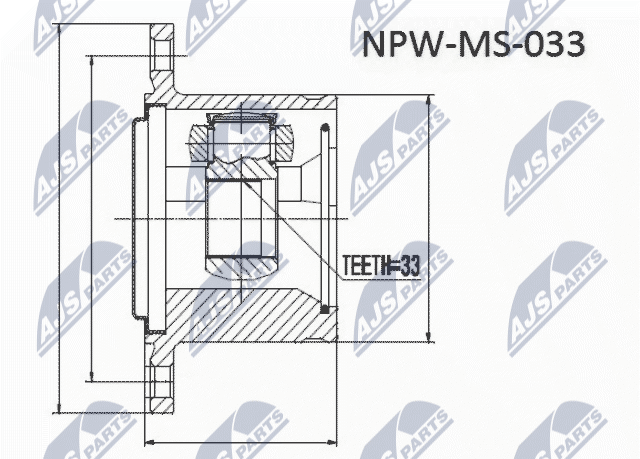 Zestaw przegubu, wał napędowy NTY NPW-MS-054