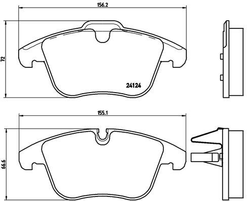 Zestaw klocków hamulcowych, hamulce tarczowe BREMBO P 36 022