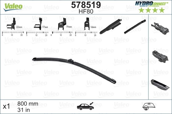 Pióro wycieraczki VALEO 578519