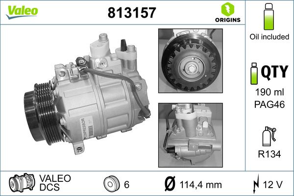 Sprężarka, klimatyzacja VALEO 813157