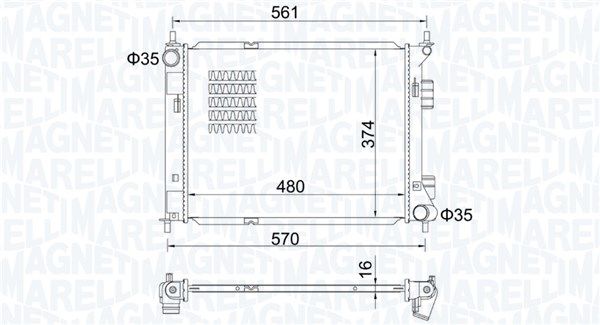 Chłodnica, układ chłodzenia silnika MAGNETI MARELLI 350213204500