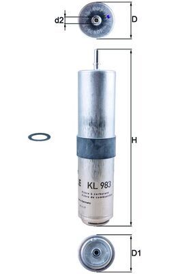 Filtr paliwa KNECHT KL 983D