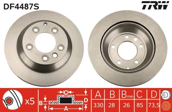 Tarcza hamulcowa TRW DF4487S