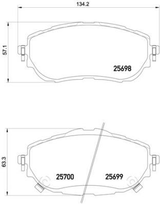 Zestaw klocków hamulcowych, hamulce tarczowe BREMBO P 83 150