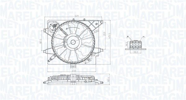 Wentylator, chłodzenie silnika MAGNETI MARELLI 069422789010