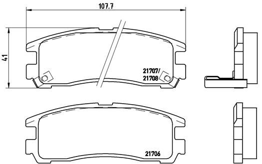 Zestaw klocków hamulcowych, hamulce tarczowe BREMBO P 54 012
