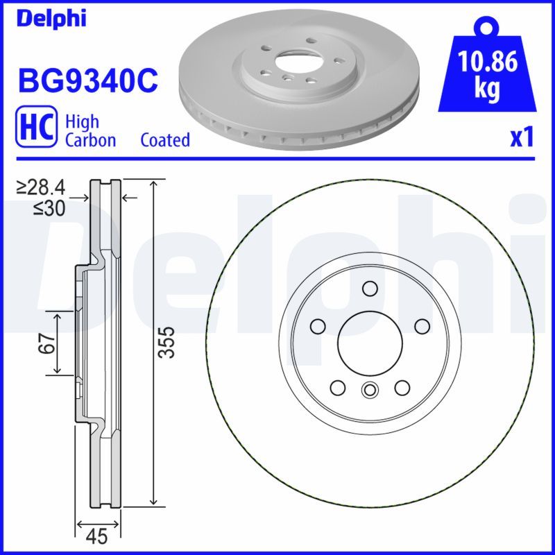 Tarcza hamulcowa DELPHI BG9340C