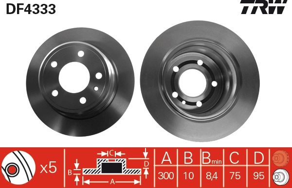 Tarcza hamulcowa TRW DF4333