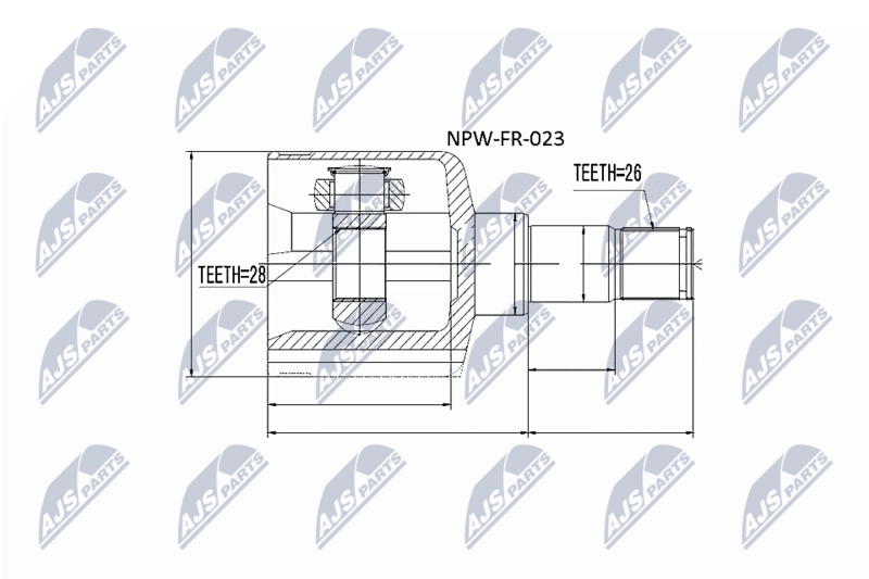 Zestaw przegubu, wał napędowy NTY NPW-FR-023